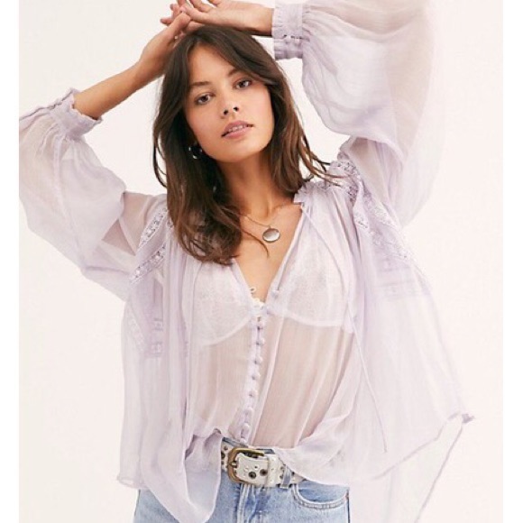 Free People Long Live Buttondown Size Small In Lavender